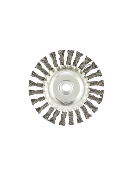 Щетка для УШМ 125 мм М14 плоская крученая проволока 0,8 мм MATRIX 74644, фото , изображение 3 - Метэкс