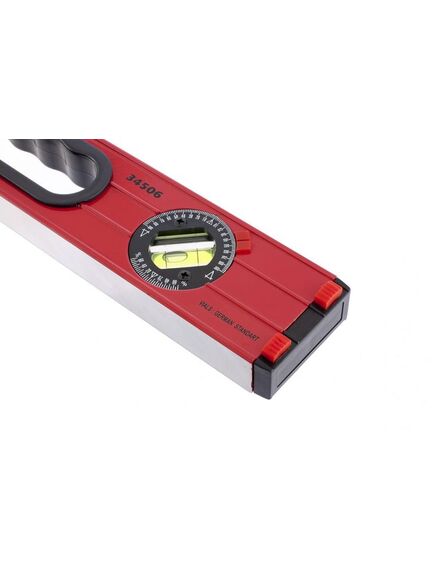 Уровень алюминиевый 600 мм фрезерованный, 3 глазка (1 поворотный), две ручки, усиленный MATRIX 34506, фото , изображение 2 - Метэкс