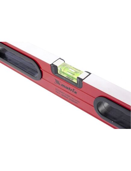 Уровень алюминиевый 600 мм фрезерованный, 3 глазка (1 поворотный), две ручки, усиленный MATRIX 34506, фото , изображение 3 - Метэкс