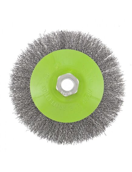 Щетка для УШМ 125 мм М14 "тарелка" витая проволока Сибртех, фото , изображение 2 - Метэкс