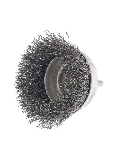 Щетка для дрели 75 мм "чашка" со шпилькой витая проволока СИБРТЕХ, фото , изображение 2 - Метэкс