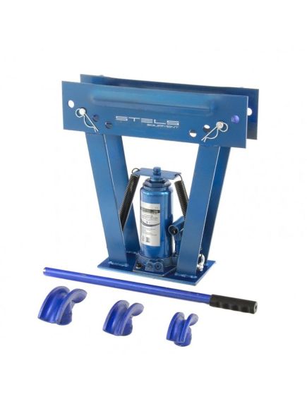 Трубогиб гидравлический 8 т в комплекте с башмаками 1/2-1 пластиковый кейс STELS 18115, фото , изображение 3 - Метэкс