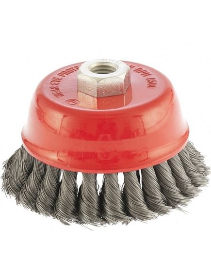 Щетка для УШМ 75 мм М14 "чашка" крученая проволока 0,8 мм MATRIX 74622, фото , изображение 2 - Метэкс