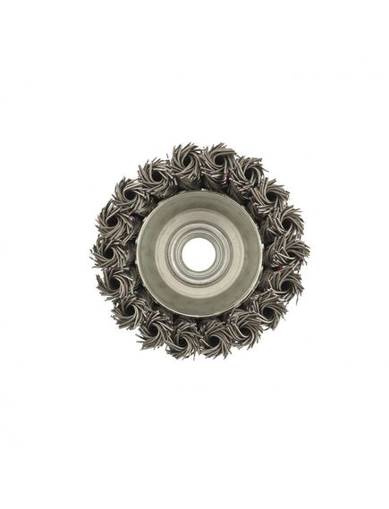 Щетка для УШМ 75 мм М14 "чашка" крученая проволока 0,8 мм MATRIX 74622, фото , изображение 3 - Метэкс