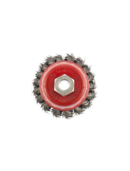 Щетка для УШМ 75 мм М14 "чашка" двухрядная крученая проволока 0,5 мм MATRIX 74681, фото , изображение 3 - Метэкс