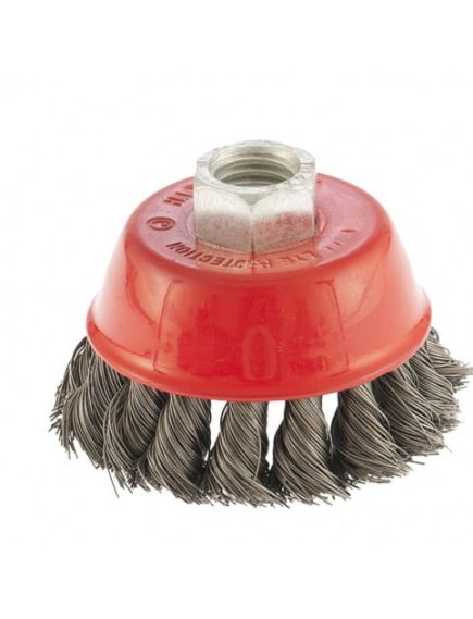 Щетка для УШМ 65 мм М14 "чашка" крученая проволока 0,35 мм MATRIX 74613, фото , изображение 3 - Метэкс