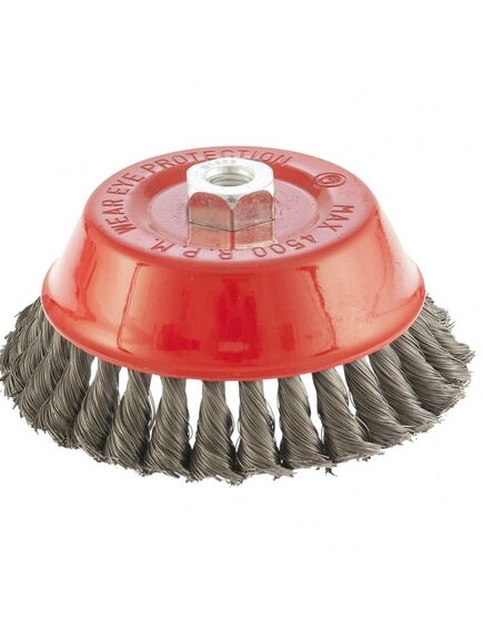 Щетка для УШМ 150 мм М14 "чашка" крученая проволока 0,35 мм MATRIX 74618, фото , изображение 2 - Метэкс