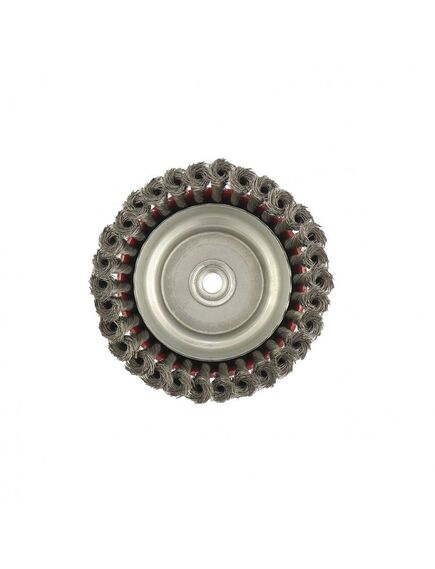 Щетка для УШМ 150 мм М14 "чашка" крученая проволока 0,35 мм MATRIX 74618, фото , изображение 4 - Метэкс