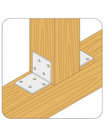 Крепежный уголок равносторонний KUR 2,0мм 50х50х100, фото , изображение 2 - Метэкс