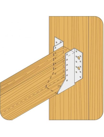Опора бруса раскрытая OBR-R 100х140х76 2,0 мм, фото , изображение 2 - Метэкс