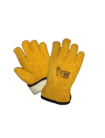 Перчатки цельноспилковые желтые "Драйвер" иск мех РОСМАРКА РТ2102, фото  - Метэкс