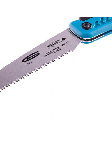 Ножовка по дереву складная 150 мм 9-10 TPI "PIRANHA" для кэмпинга и сада GROSS 23616, фото , изображение 3 - Метэкс