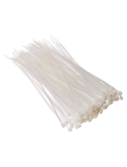 Хомут-стяжка белый 5х300 (100 шт), фото , изображение 2 - Метэкс
