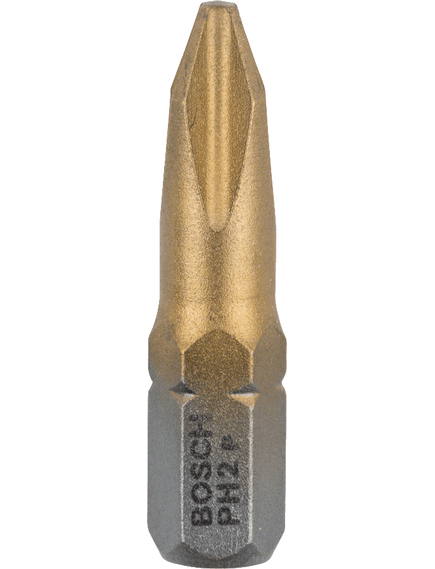 Бита PH2 25 мм TIN 3 шт BOSCH 2607001546, фото , изображение 2 - Метэкс