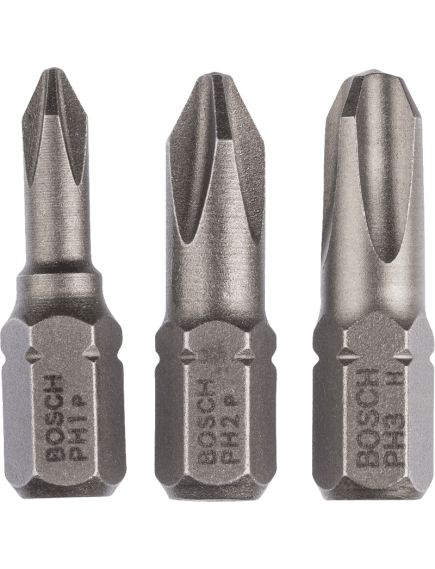 Бита PH1-2-3 25 мм 3 шт ХН BOSCH 2607001752, фото , изображение 2 - Метэкс