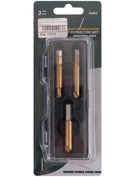 Набор экстракторов 3 шт быстрорежущая сталь FIT 36453, фото , изображение 2 - Метэкс
