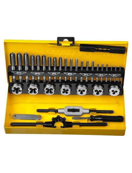 Набор метчиков и плашек 32 предмета 9ХС STAYER 28014-Н32, фото , изображение 2 - Метэкс