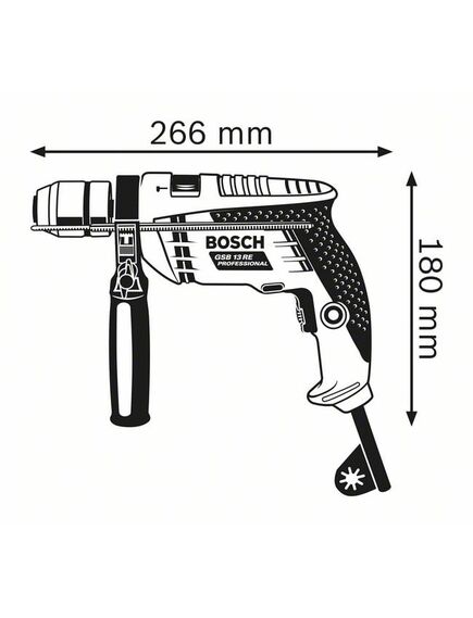 Дрель ударн. BOSCH (600 Вт) GSB 13 RE (0601217100), фото , изображение 3 - Метэкс