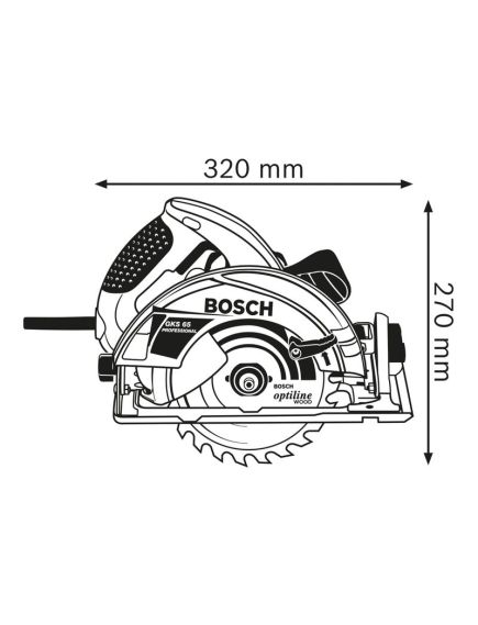 Пила дисковая BOSCH (190 мм, 1600 Вт) GKS 65 (0601667000), фото , изображение 2 - Метэкс