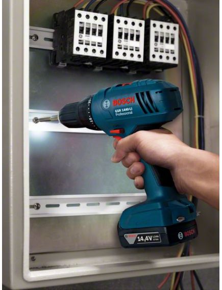 Дрель-шуруповерт аккум. BOSCH (2 а/б 1,5А*ч 14,4В, ЗУ) GSR 1440-LI (06019A8407), фото , изображение 3 - Метэкс