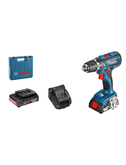 Дрель-шуруповёрт аккум. BOSCH (2 а/б 2А*ч 18В, ЗУ) GSR 18-2-LI Plus (06019E6120), фото , изображение 2 - Метэкс