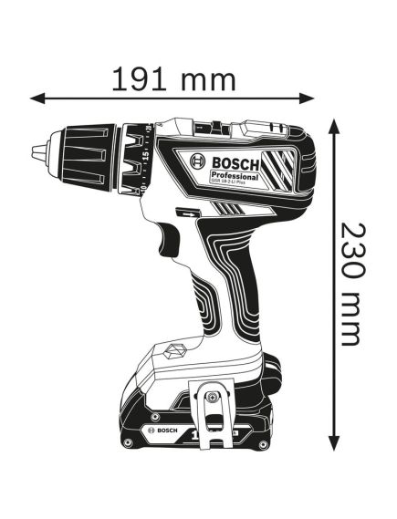 Дрель-шуруповёрт аккум. BOSCH (2 а/б 2А*ч 18В, ЗУ) GSR 18-2-LI Plus (06019E6120), фото , изображение 3 - Метэкс