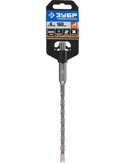 Бур по бетону 6 х 160 мм SDS Plus ЗУБР 29314-160-06_z01, фото , изображение 4 - Метэкс