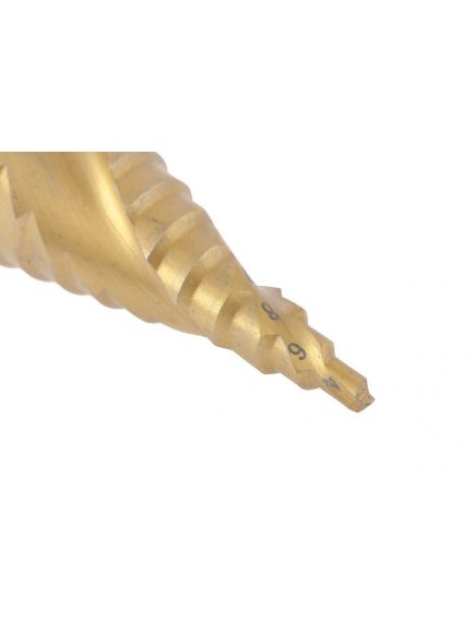 Сверло ступенчатое 4-32 мм 15 ступеней Р4М3 трёхгранный хвостовик MATRIX 72359, фото , изображение 3 - Метэкс