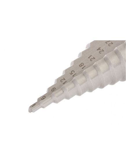 Сверло ступенчатое 4-39 мм 13 ступеней Р6М5 трёхгранный хвостовик БАРС 72363, фото , изображение 3 - Метэкс