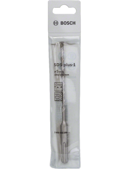 Бур по бетону 5 х 160 мм SDS Plus BOSCH 2608680259, фото , изображение 2 - Метэкс