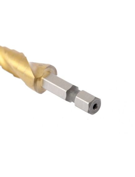 Сверло ступенчатое 4-12 мм 9 ступеней Р4М3 шестигранный хвостовик MATRIX 72353, фото , изображение 3 - Метэкс