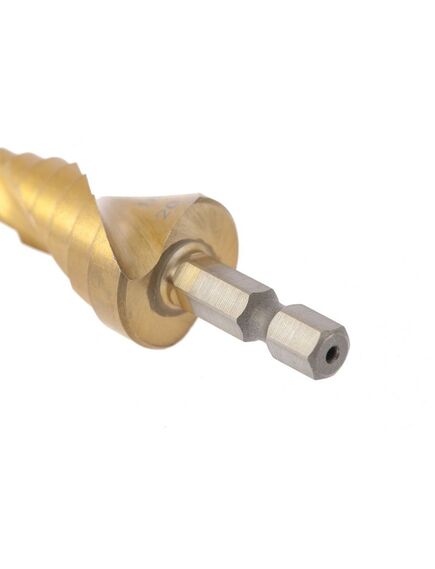 Сверло ступенчатое 4-20 мм 9 ступеней Р4М3 шестигранный хвостовик MATRIX 72356, фото , изображение 2 - Метэкс