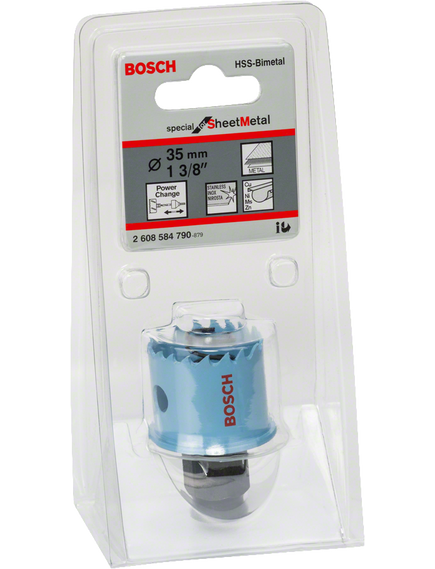 Коронка биметаллическая 35 мм Sheet-metall BOSCH 2608584790, фото , изображение 2 - Метэкс