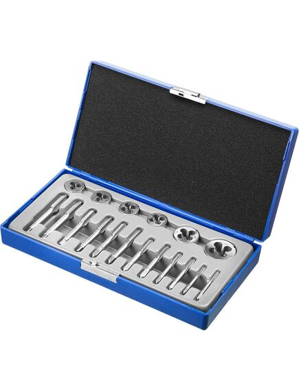 Набор метчиков и плашек 18 предметов 9ХС ЗУБР 28120-Н18, фото , изображение 2 - Метэкс