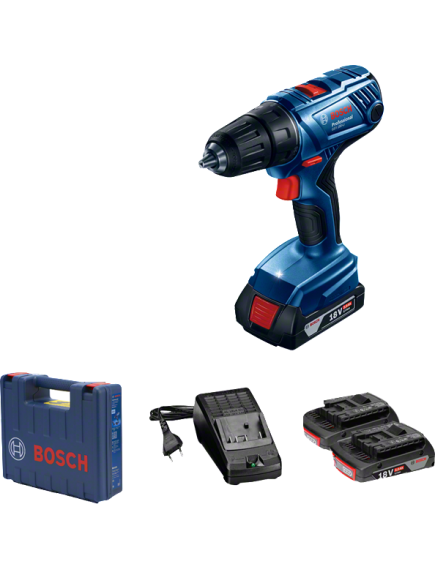 Дрель-шуруповерт аккум. BOSCH (2 а/б 2А*ч 18В, ЗУ) GSR 180-LI (06019F8123), фото , изображение 2 - Метэкс