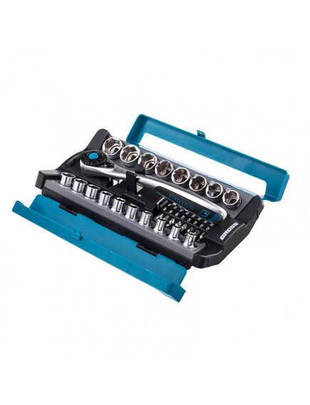 Набор торцевых головок 1/2" трещотка 120 зубьев 36 предметов GROSS 14144, фото , изображение 3 - Метэкс