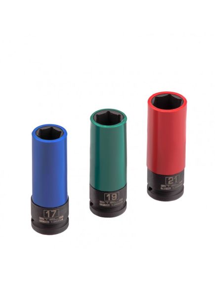 Набор головок ударных 6-гранных удлиненных для колесных дисков STELS 13953, фото , изображение 2 - Метэкс