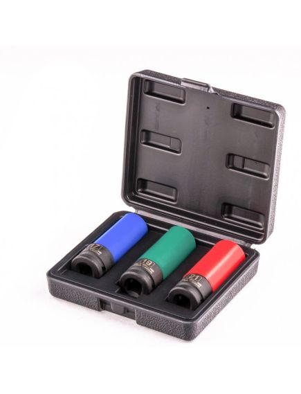 Набор головок ударных 6-гранных удлиненных для колесных дисков STELS 13953, фото , изображение 4 - Метэкс