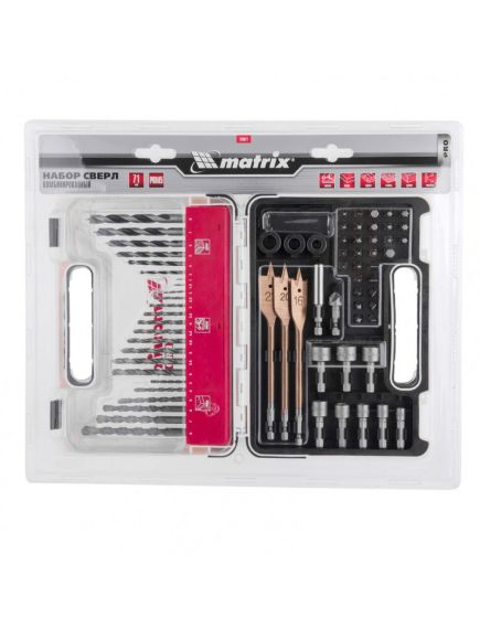Набор сверл и бит 71 предмет MATRIX 725671, фото , изображение 4 - Метэкс