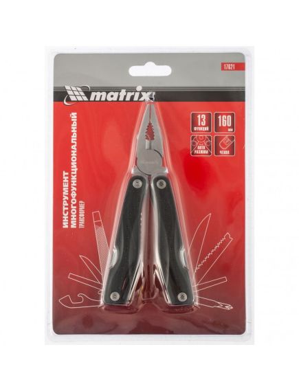 Нож многофункциональный 13 функций авторазжим в чехле 160 мм MATRIX 17621, фото , изображение 5 - Метэкс