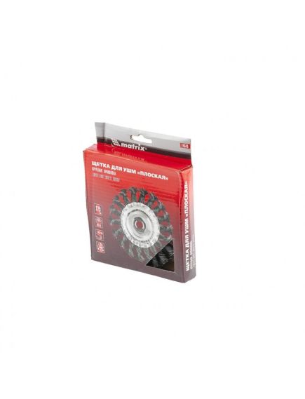 Щетка для УШМ 125 мм М14 плоская крученая проволока 0,5 мм MATRIX 74640, фото , изображение 5 - Метэкс