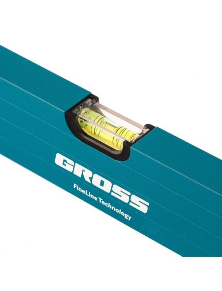 Уровень алюминиевый 1500 мм усиленный с ударопрочными заглушками рукоятки 3 глазка GROSS 34335, фото , изображение 2 - Метэкс