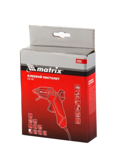 Клеевой пистолет 7 мм 15 (40) Вт 5 г/мин MATRIX 93001, фото , изображение 4 - Метэкс