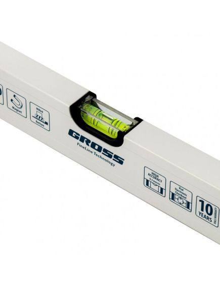 Уровень алюминиевый 800 мм фрезерованный 3 глазка магнитный GROSS 33672, фото , изображение 5 - Метэкс