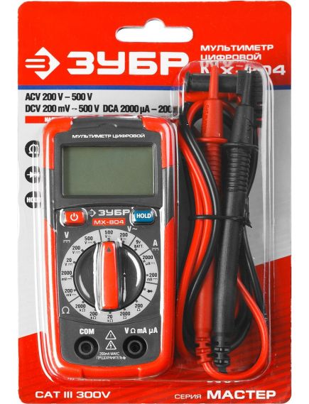 Мультиметр цифровой МХ-804 ЗУБР 59804, фото , изображение 5 - Метэкс