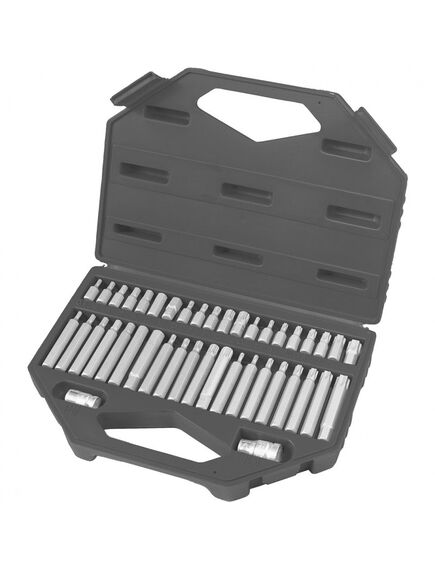 Набор бит HEX, TORX, SPLine хвостовик-шестигранник 1/2 42 шт STELS 11318, фото , изображение 4 - Метэкс