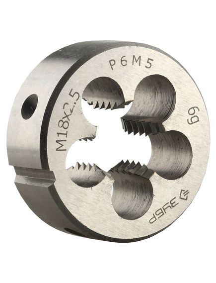 Плашка машинно-ручная М18 х 2.5 мм Р6М5 ЗУБР 4-28023-18-2.5, фото , изображение 3 - Метэкс