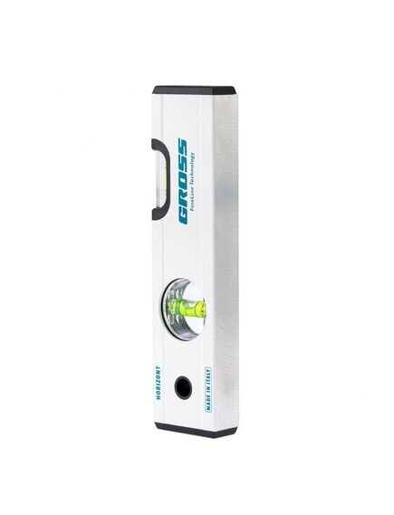 Уровень алюминиевый 200 мм фрезерованный 2 глазка магнитный GROSS 33669, фото , изображение 5 - Метэкс