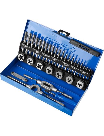 Набор метчиков и плашек 32 предмета Р6М5 ЗУБР 28110-Н32, фото , изображение 3 - Метэкс