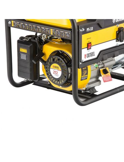Генератор бенз. (3 - 3,3 кВт, 220 В, 15л, ручной стартер) DENZEL PS-33 (946834), фото , изображение 5 - Метэкс